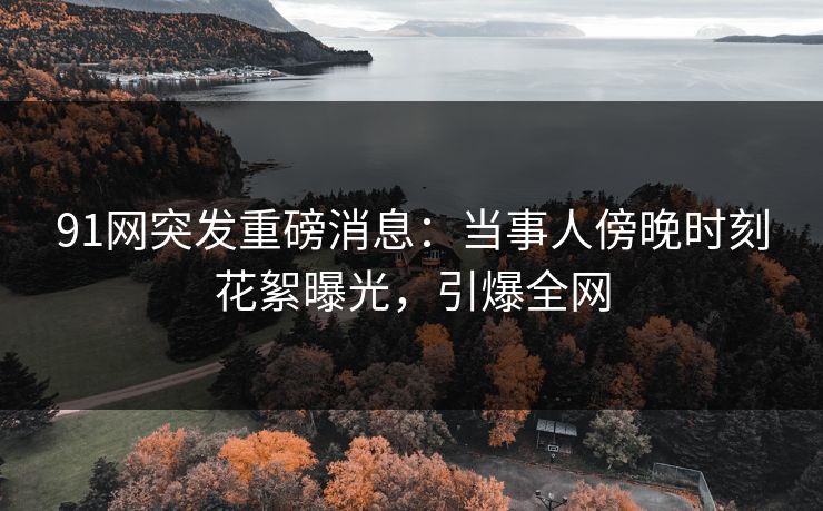 91网突发重磅消息：当事人傍晚时刻花絮曝光，引爆全网