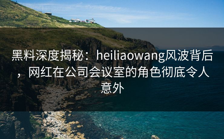 黑料深度揭秘：heiliaowang风波背后，网红在公司会议室的角色彻底令人意外