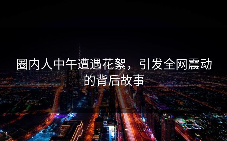 圈内人中午遭遇花絮，引发全网震动的背后故事