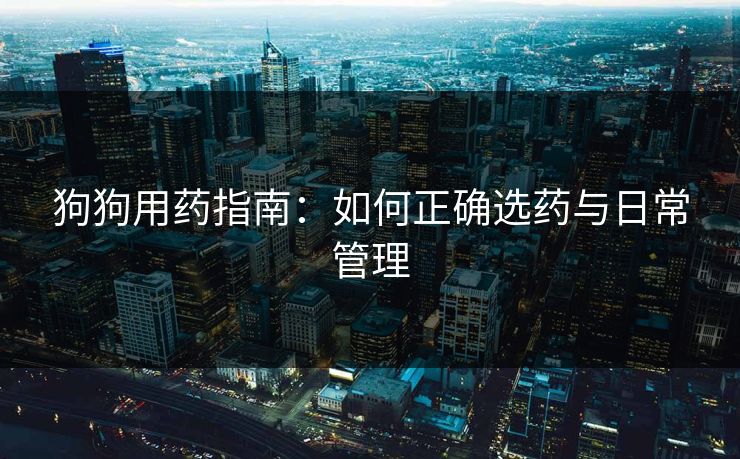 狗狗用药指南：如何正确选药与日常管理